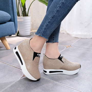 Women shoes ladies Flat Thick Bottom Shoes Slip On Ankle Boots Casual Platform Sport Shoes обувь женская кросовки#B40