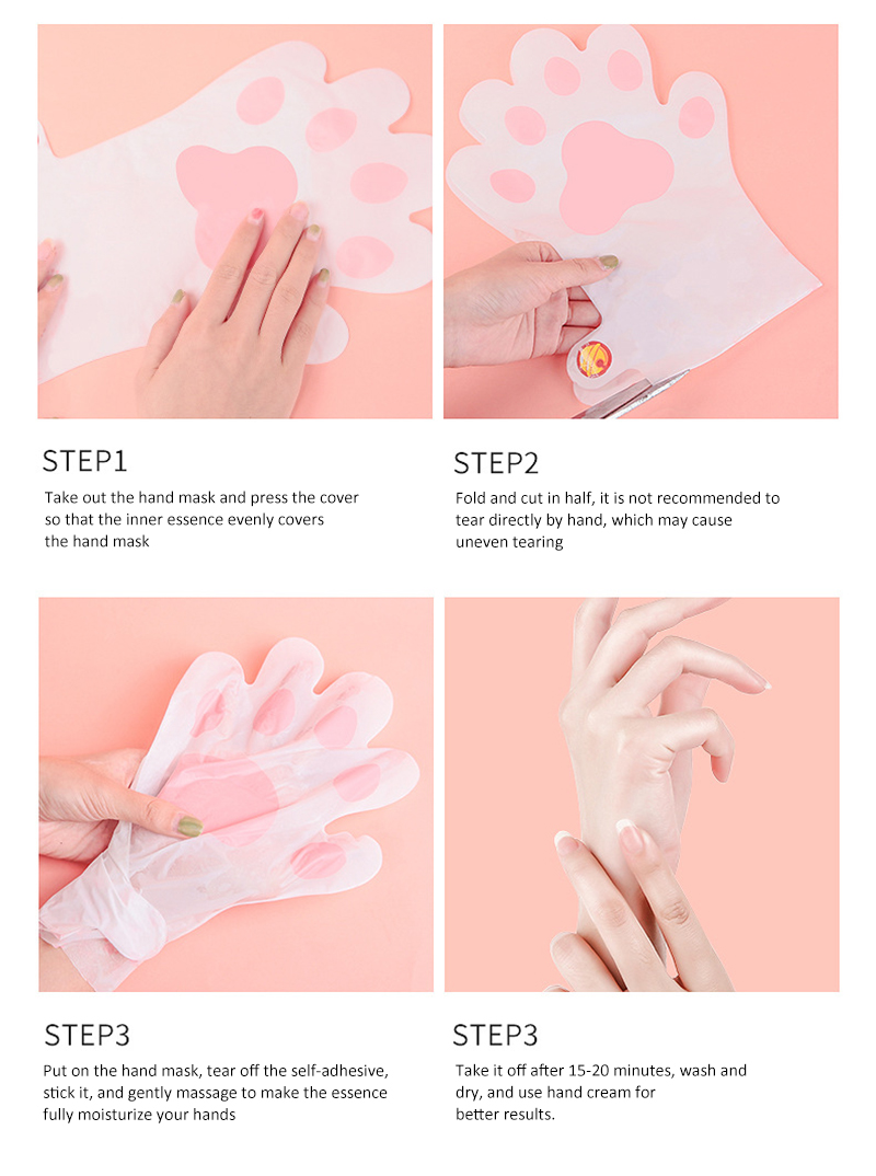 Cat's Claw Hand Mask Niacinamide Moisturizing Whitening Hand Spa Gloves Exfoliating Dead Skin Remover Hands Skin Care TSLM1