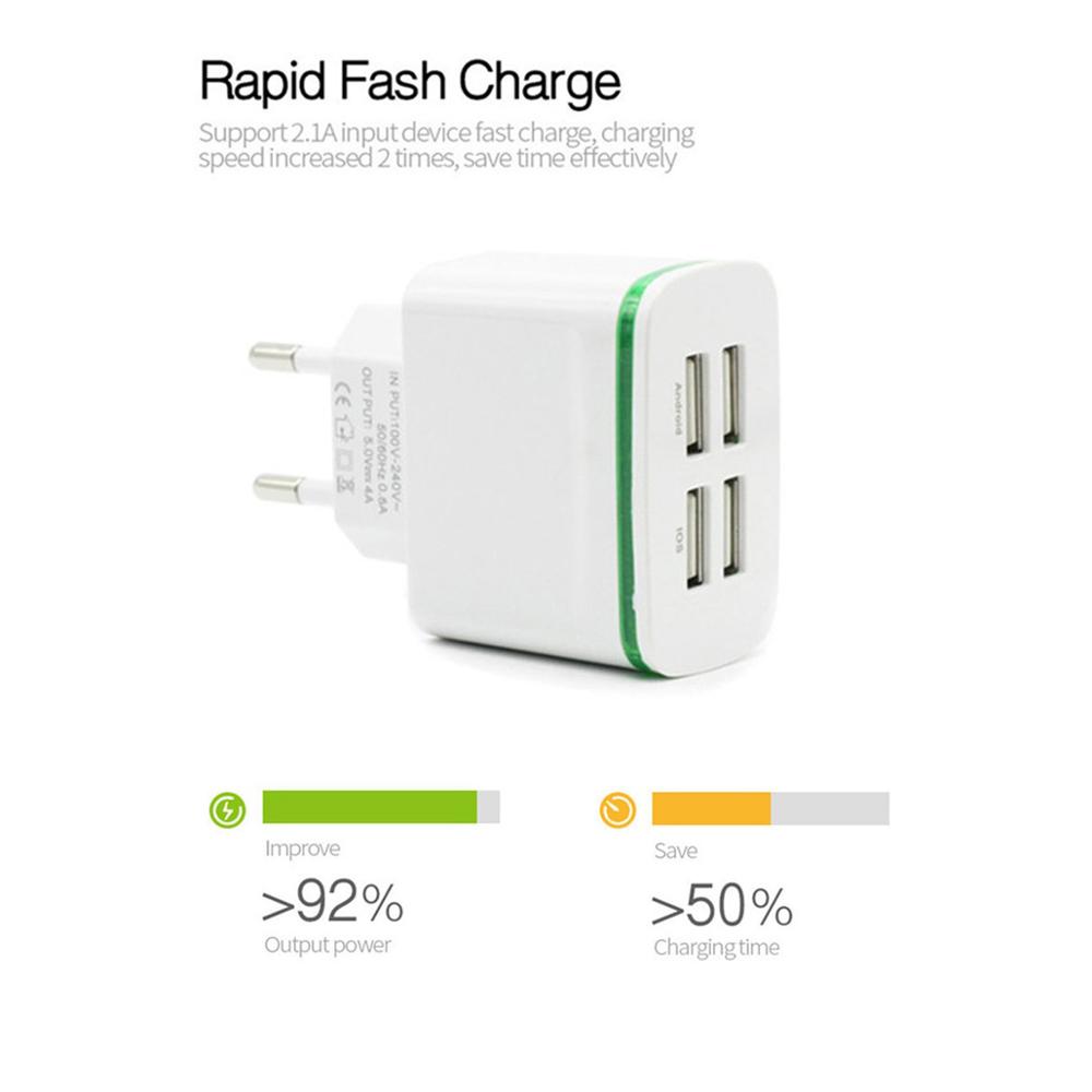 Multi USB Charger 4 Port Wall Charger Charging Station 5V 4A For Samsung iPhone Mobile Phone Charger Adapter EU Portable charger