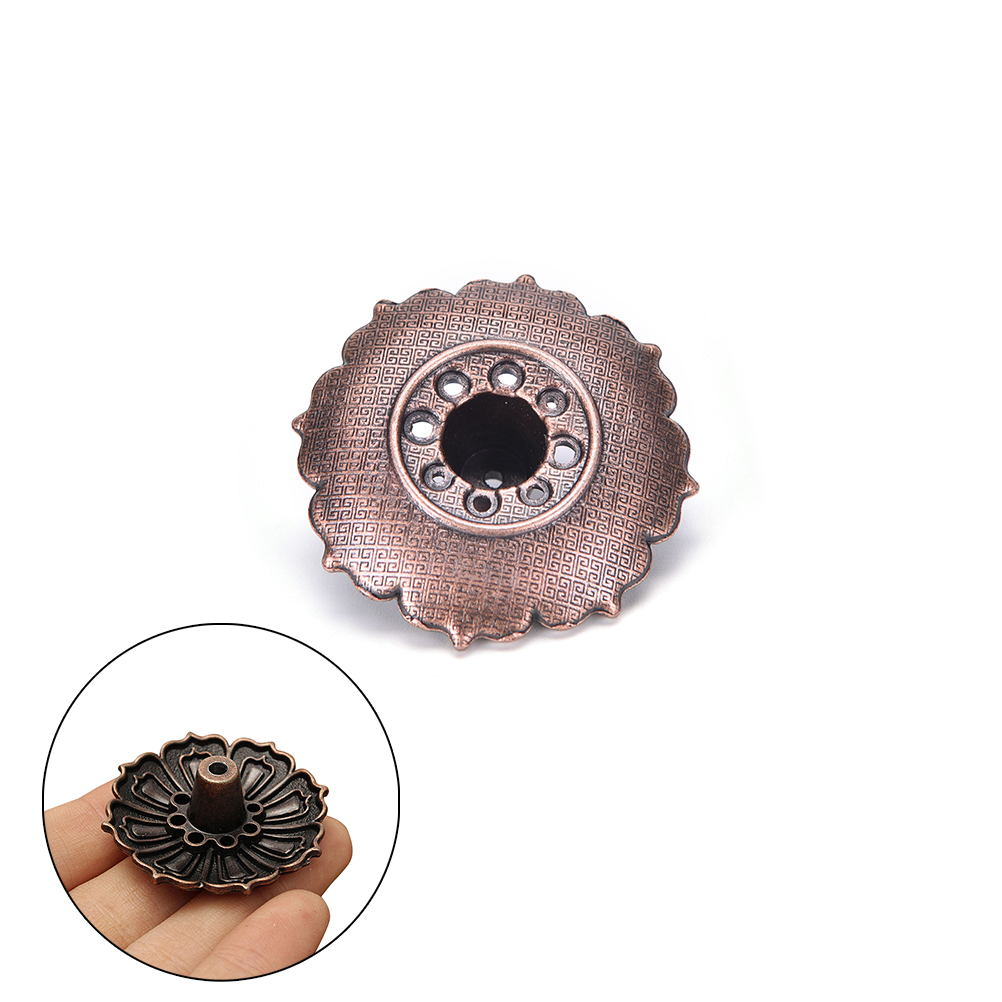 1PC Metal Lotus Flowers Pattern Incense Burner Stick Holder Incense Base Plug Home Decoration