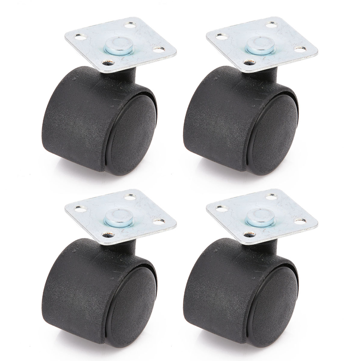 4pcs/set Office Chair Table Castor Wheels Roller Casters Black 30mm Swivel Plate Caster Nylon Wheel Home Furniture Replacement
