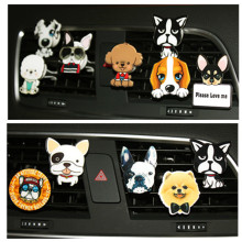 Cute Dog Car Air Vent Clip Charms Cartoon Puppy Interior Car Air Freshener Car Smell Diffuser Decoration Auto Accessories