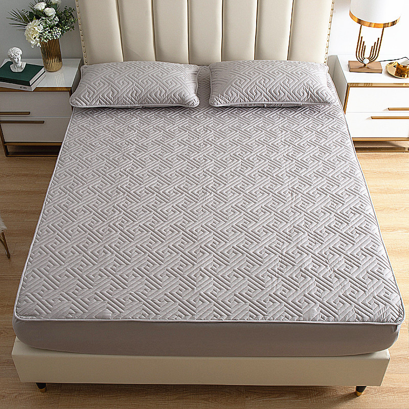 Bed Sheet Single Piece Cotton Quilted Protective Cover Thick Non-slip Mattress Cover Hotel Bedspread