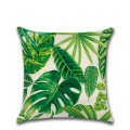 Home Office Sofa Hug Pillowcase Cushion Green Leaf Design, Linen 45x45 Cm Bay window comfortable leisure cushion floor pillow