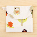 Cute Cartoon Cotton Linen Sanitary Pads Pouch Organizer Purse Napkin Towel Storage Bags Cosmetic Pouch Case Sanitary Napkin Bag