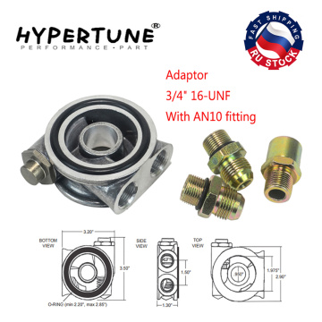 Hypertune - Oil Cooler Filter Sandwich Plate + Thermostat Adaptor 3/4
