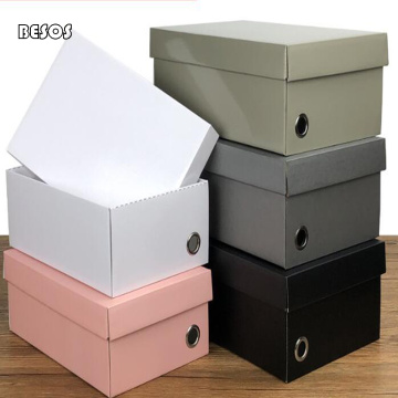 wholesale Pure Large Gift Box Mall Activities Family Storage Party Holiday Sports Shoes Sandals Short Boots Etc Paper Shoe Boxes