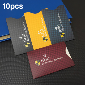 10pcs Thickened Coated Paper Credit Card Holder RFID Blocking Sleeve Anti theft Protector Bank Card Cover Aluminum Foil ID Case