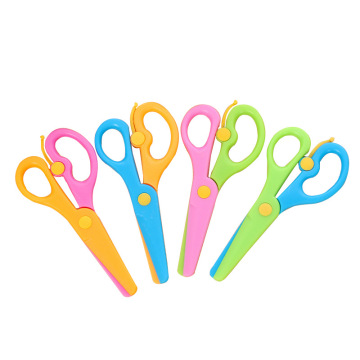Safety plastic scissors creative elastic kindergarten children's DIY small round head paper cutter
