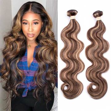 P4-27 Ombre Brown Body Wave Bundles 3/4 Bundles Remy Human Hair Extensions Highlight Bundles Brazilian Body Wave Human Hair