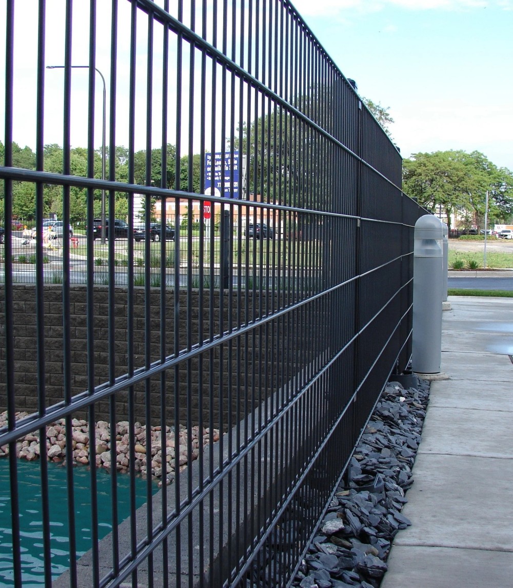 pvc coated double wire fence panel