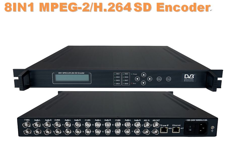 8IN1 MPEG-2/H.264 SD Encoder Radio & TV Broadcasting Equipment sc-1314