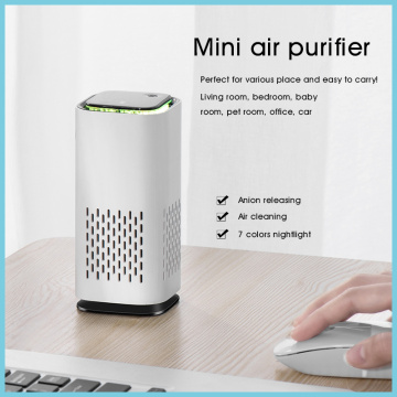 Air Purifier For Home Car True HEPA Filters Compact Desktop Purifiers Filtration with Night Light Air Cleaner Mini Portable