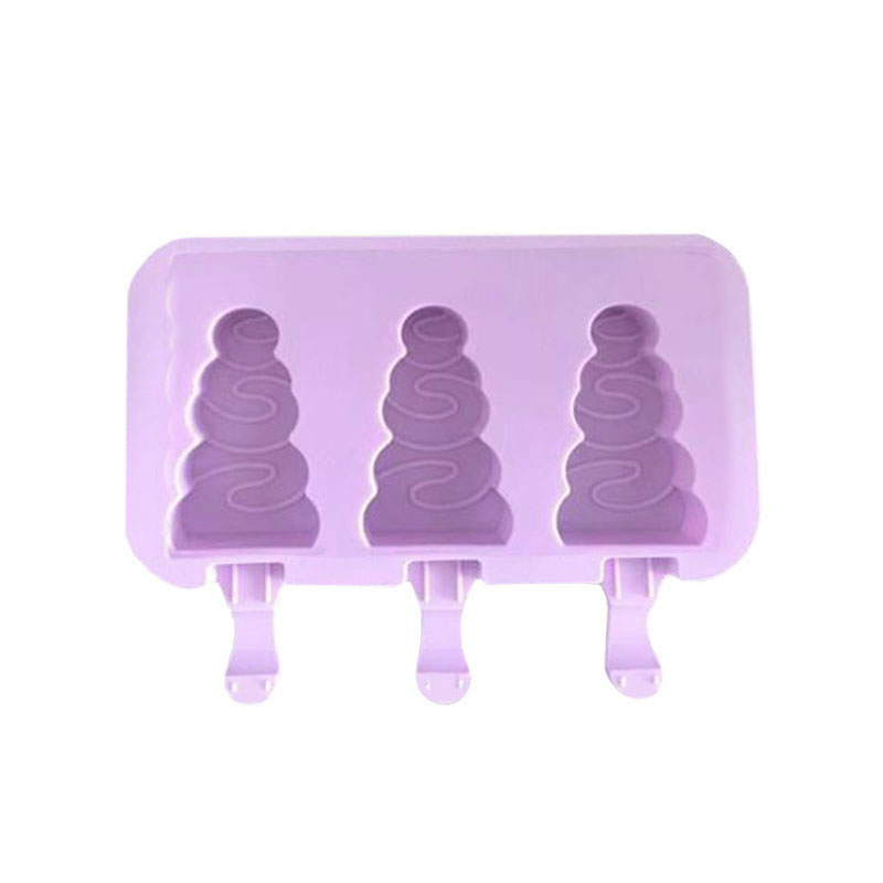 3 Even Hole Ice Cream Mold Food Silicone DIY Handmade Ice Cream Mold Frozen Ice Cube Mold Popsicle Manufacturer Popsicle Mold