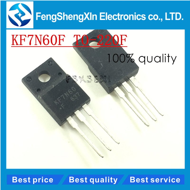 10PCS KF7N60 TO220 KF7N60F TO-220 7N60 TO-220F 600V 7A N CHANNEL MOS FIELD EFFECT TRANSISTOR