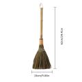 Handmade Straw Horsetail Broom Household Dust Cleaning Duster Single Handle Durable Dusting Brush Floor Sweeping Cleaning Tools