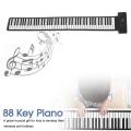 88 Keys USB MIDI Output Roll Up Piano Rechargeable Electronic Silicone Flexible Keyboard Organ Built-in Speaker