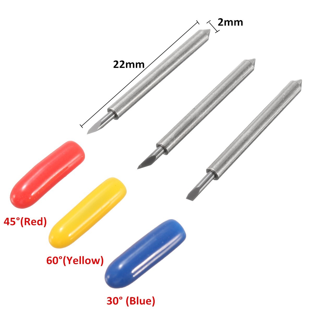 New 12mm Black Cutting Plotter With 5pcs Blades 30/45/60 Degree for Roland Vinyl Cutter Blade Holder Milling Cutter