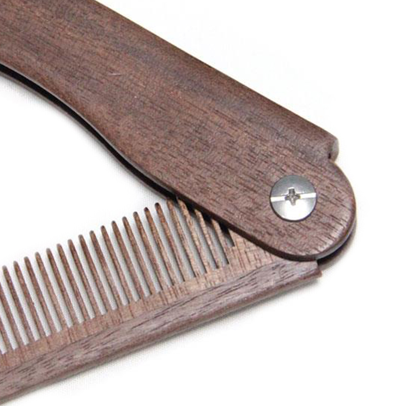 Natural Red Sandal wood Fold Comb Hair Comb For Men Beard Care Anti-static Wooden Comb Hair Care Tools Hair Brush 1pc