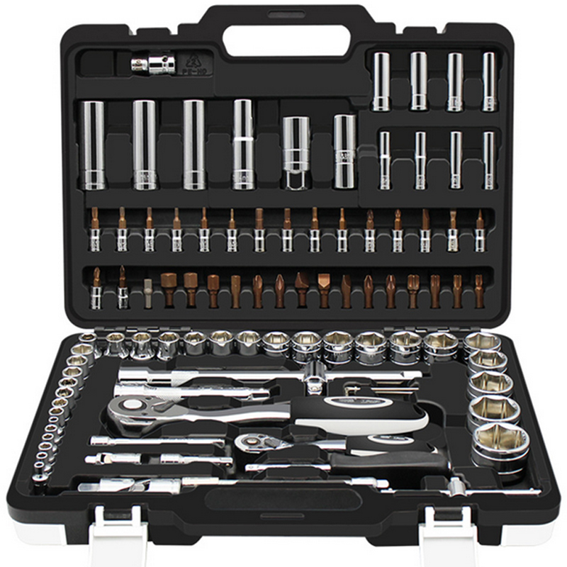 Hand Tool Set General Household Hand Tool Kit with Plastic Toolbox Storage Case Socket Wrench Screwdriver For Auto repair tools