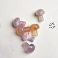 Natural healing Mini quartz crystal Cherry Blossom Agate Mushroom for home Decoration