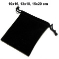 50pcs/Lot 10x16, 13x18, 15x20 cm Black Drawstring Pouches Velvet Bags For Jewelry Christmas Packaging Gift Bag Custom Logo
