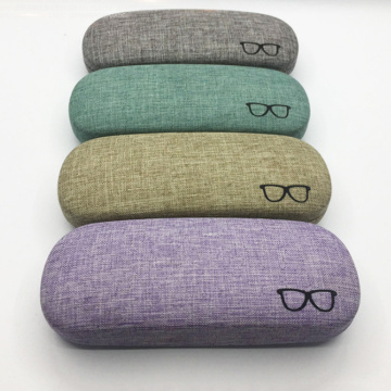 Portable Glasses Eyewear Box Case Bags Metal Linen Display Solid Color Fashion Glasses Protective Organizer