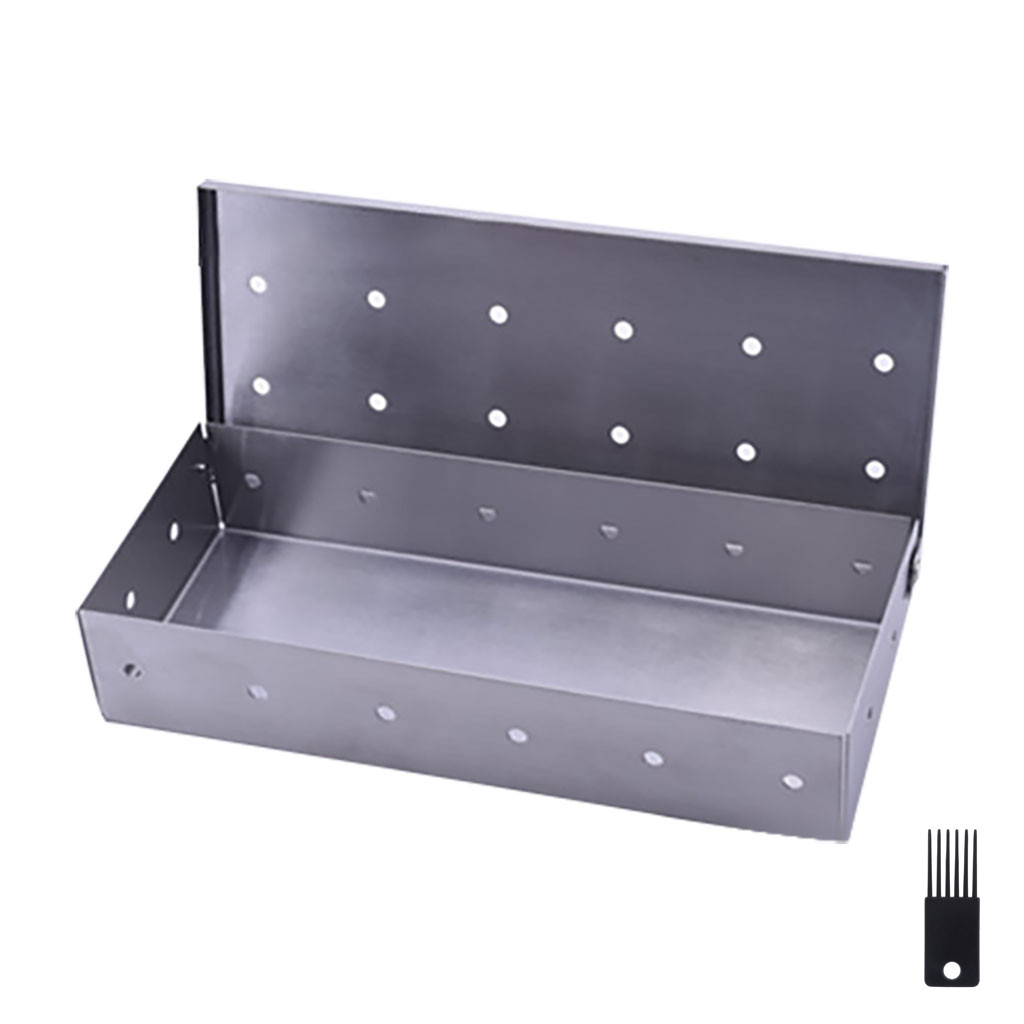 Outdoor Skewers Products Stainless Steel Smoker BOX Stainless Steel Smoke Box Grill For Home Kitchen Picnic BBQ Accessorie