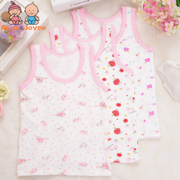 5Pc/mix Cute Girls Summer Tanks 100% Cotton Vest Children's Fashion Tops Suit for 2-8years