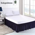 Navy blue Bed Skirt Brushed Cloth Bed Covers without Bed Surface King Queen Size Elastic Band Bed Skirts 38cm Height Bedspread