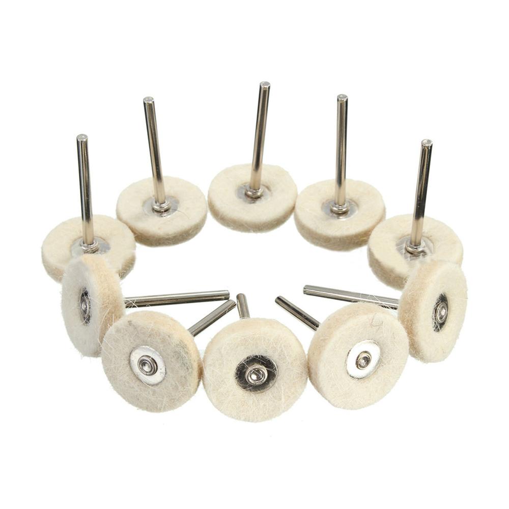 Round Soft Wool Polishing Wheel Column Felt Buffing Grinding Pad Dia 3mm Metal Handle Dremel Accessories Rotary Tools #D