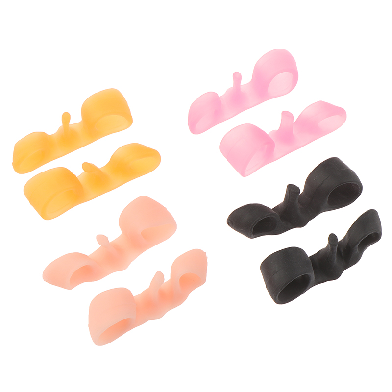 1Pair Silicone Gel Foot Fingers Two Hole Toe Separator Bunion Corrector Snail