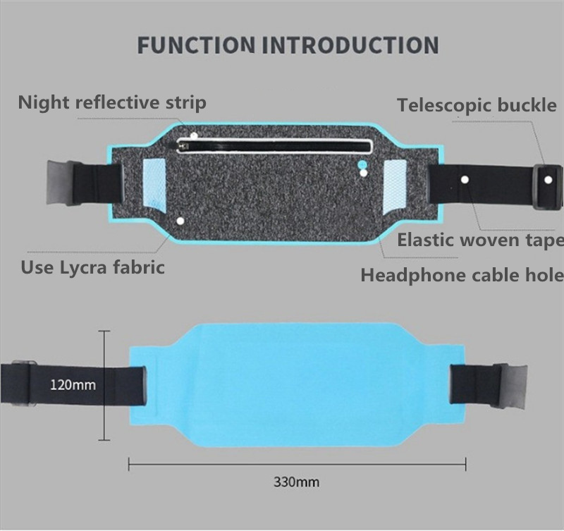 Cycling Pack Gym Bags Multifunction Running Bag LYCRA Ultralight Waterproof 6.2" Mobile Phone Belt Waist Bag Sport Fitness bag