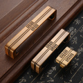 AOBT Solid Brass Cabinet Handle Yellow Bronze Antique Handles Pulls Chinese Style Door Furniture Handles Knobs Hardware 6072