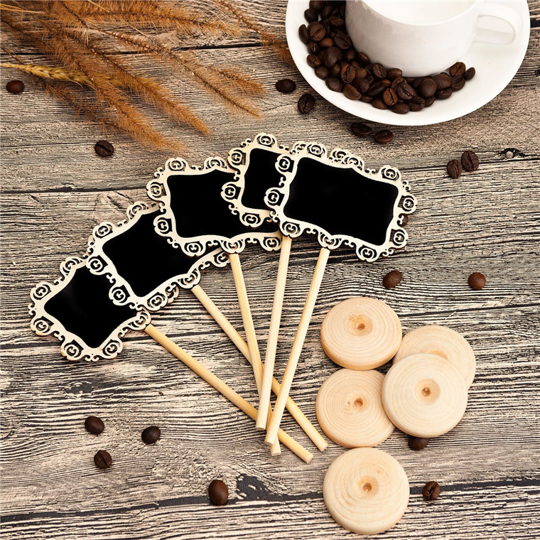 5pcs/lot Wooden Hollow lace Blackboard Chalkboard Message Sign Wedding Party Decoration Marriage Supplies