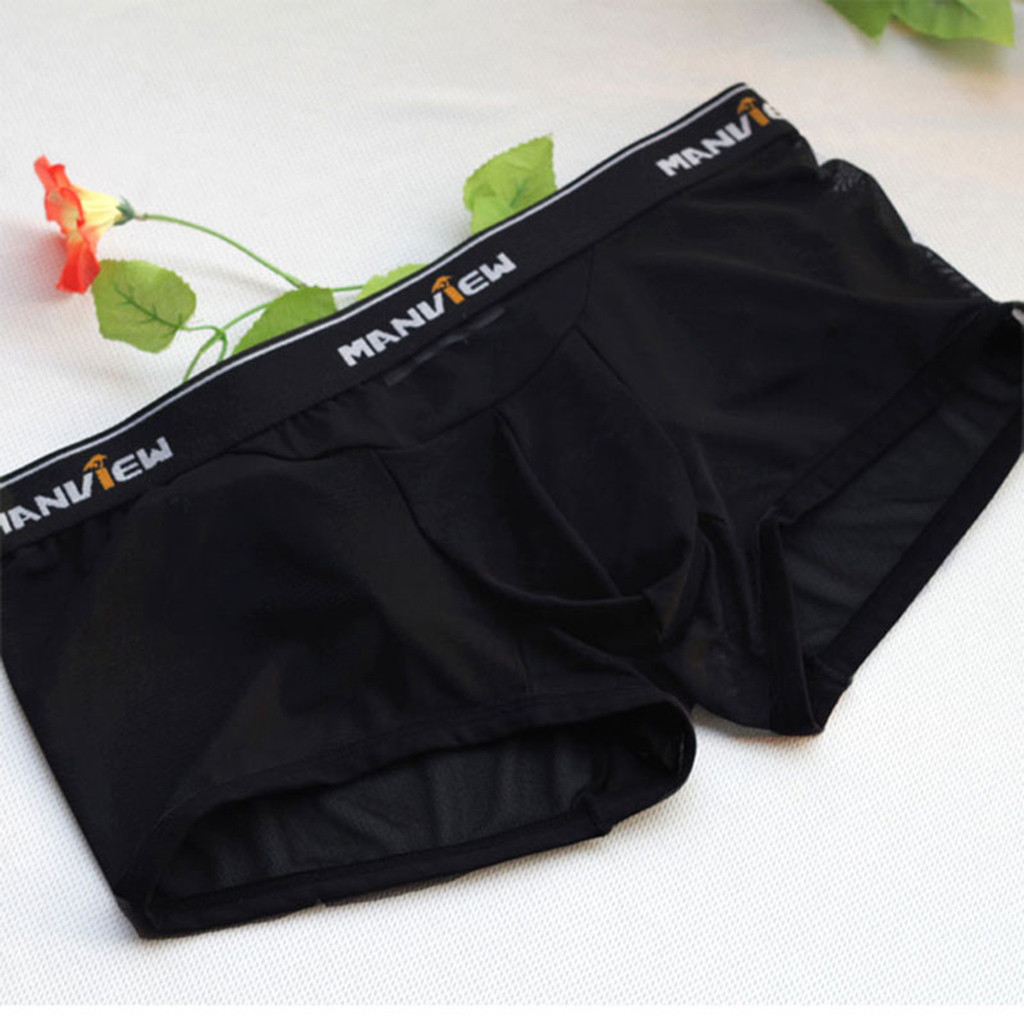 Men Sexy Boxer Underwear Shorts Bulge Pouch Mesh Ultra-thin Transparent Boxers See Through Shorts Underpants Boxer Men Underwear
