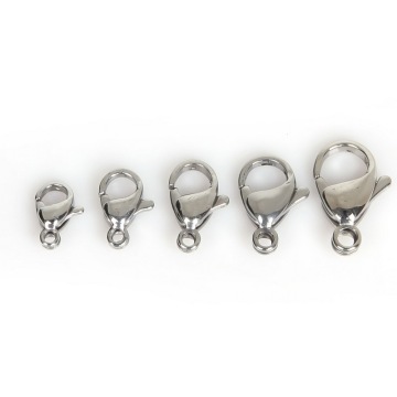 10pcs/lot 304 Stainless Steel Lobster Clasps Hooks for DIY Necklace Bracelet End Connectors Parts Chain Buckle Jewelry Making