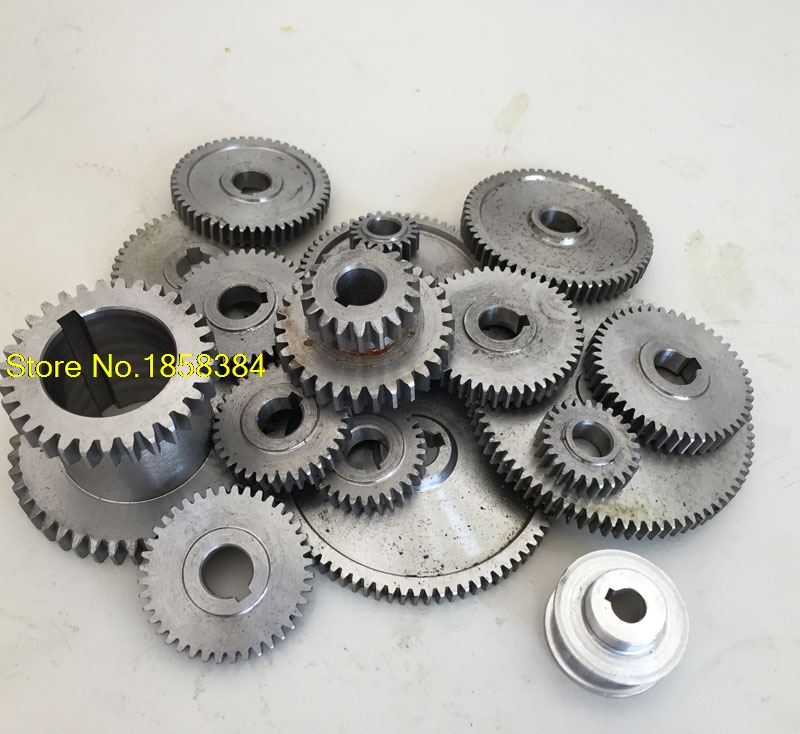 17pcs/set mini lathe gears , Metal Cutting Machine gears , lathe gears Accessories for 0618 Lathe Fozhu Machine