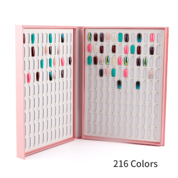216 Colors Nail Tips Display Book DIY Nail Art Showing Shelf Gel Nail Polish Color Card Chart Painting Dedicated Display Board
