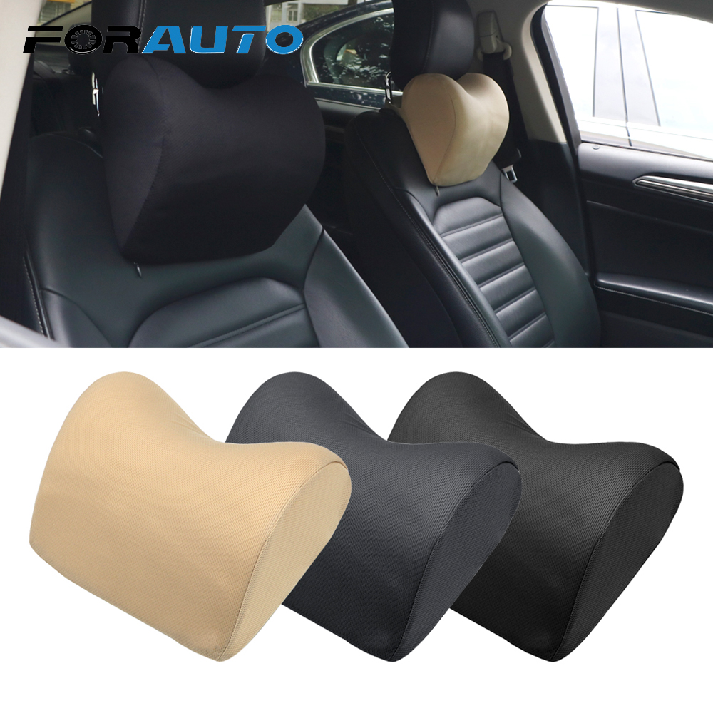 FORAUTO 1PCS Car Headrest Neck Pillow for Seat Chair Auto Soft Head Rest Cushion Neck Protection Memory Foam Cotton Fabric Cover