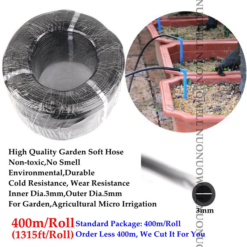 100m~5m Non-toxic 3/5mm Drip Irrigation Holse Gardening Micro Irrigation System Soft Water Pipe Greenhouse Watering Kits Hose