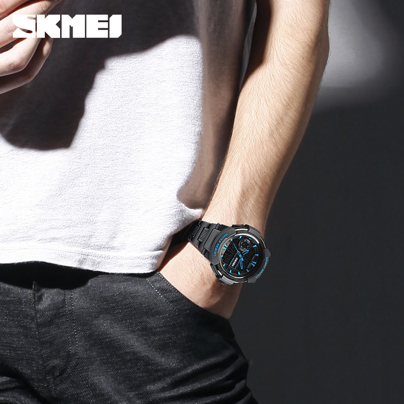 Fashion Casual Men's Watches SKMEI Luxury Brand Quartz Watch Dual Display Digital Analog Waterproof Clock Men Relogio Masculino