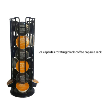 24Cups Nespresso Coffee Pods Holder Rotating Rack Coffee Capsule Stand Dolce Gusto Capsules Storage Shelve Organization Holder