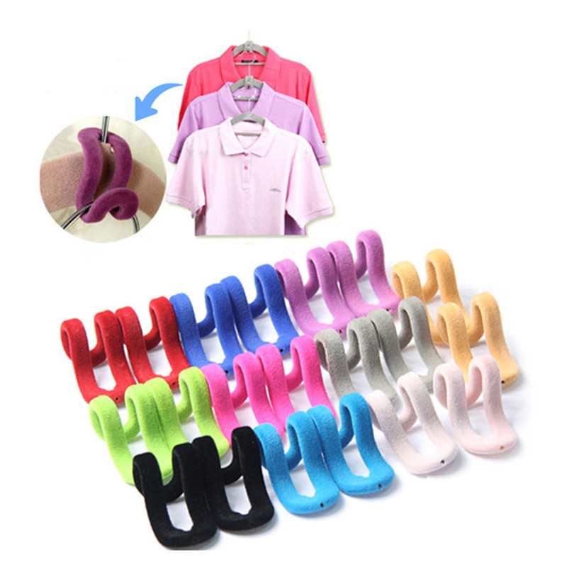 5PCS Flocking Clothes Hanger Hook Closet Organizer hooks for clothes hangers Flocking Clothes Hanger Easy Hook Closet Organizer