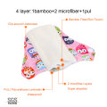 Ohbabyka 5 PACK Menstrual Pads Reusable Cloth Sanitary Napkins Panty Pads with Premium Bamboo Fiber Absorbency Sanitary Pads M