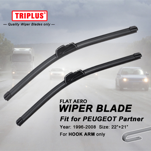 Wiper Blade for Peugeot Partner (1996-2008) 1set 22"+21", Flat Aero Beam Windscreen Wiper Blades Frameless Soft Blades