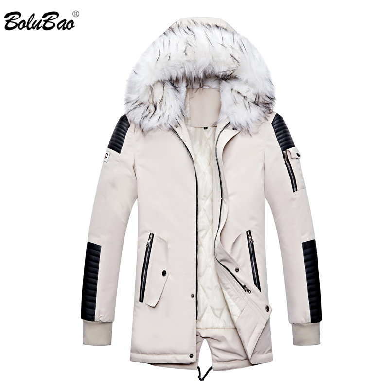 BOLUBAO Winter Brand New Men Parkas Men's Fashion Casual Thick Warm Parka Male Comfortable Fur Collar Hooded Parka Coat