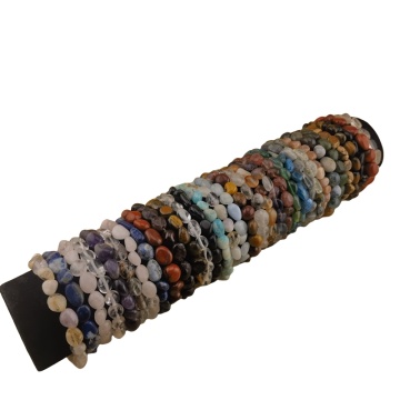 Natural Stone Stretch Bracelet Gemstone 6~8mm Tumbled Stone Elastic Bangle for Women Men Crystal Handmade Bracelets Wholesale