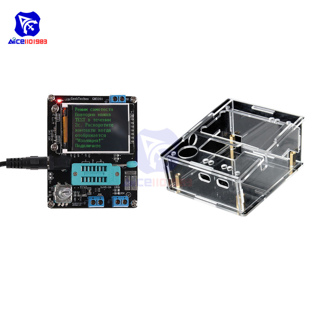 diymore Russian Version LCD GM328A Transistor Tester Diode Capacitance Inductance Resistance Frequency PWM Square Wave ESR Meter