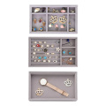 DIY Jewelry Box Drawer Storage Organizer Gray Soft Velvet Jewellery Earring Necklace Pendant Bracelet Tray